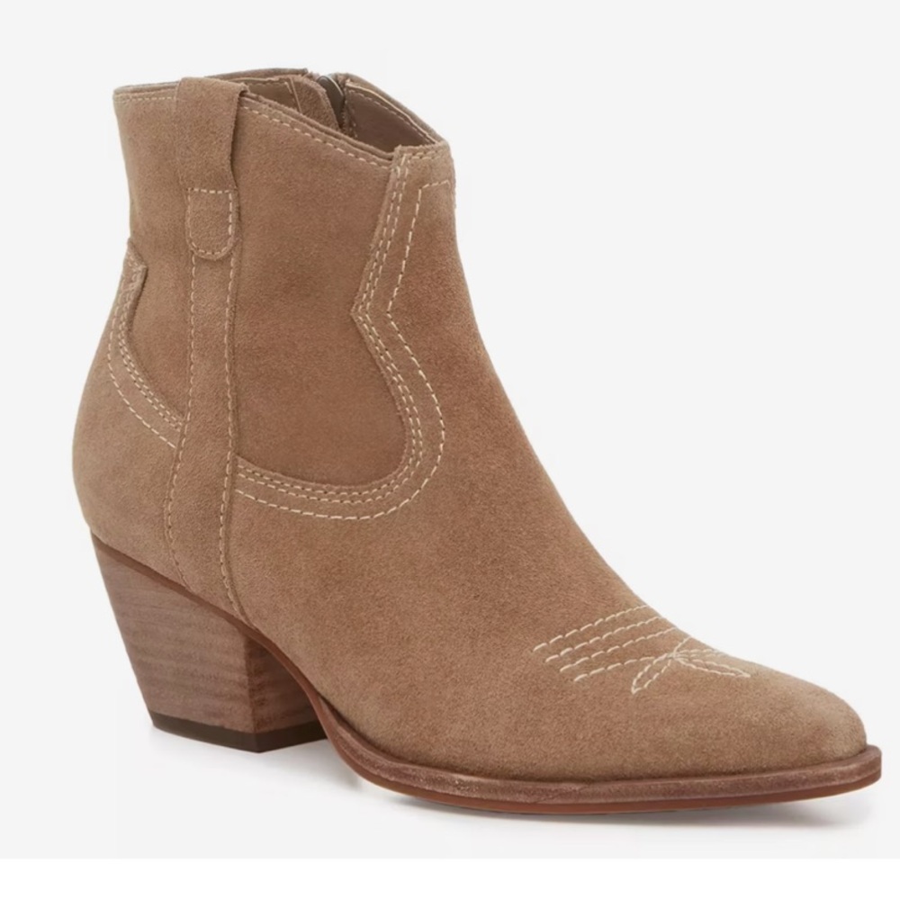 Dolce Vita Silma Western Ankle Booties Tan suede SIZE 7